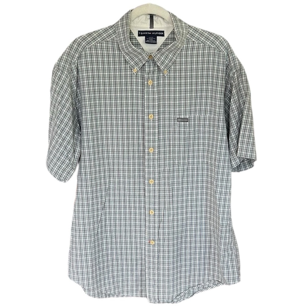 Tommy Hilfiger Casual Button Down Plaid Shirt Size XL